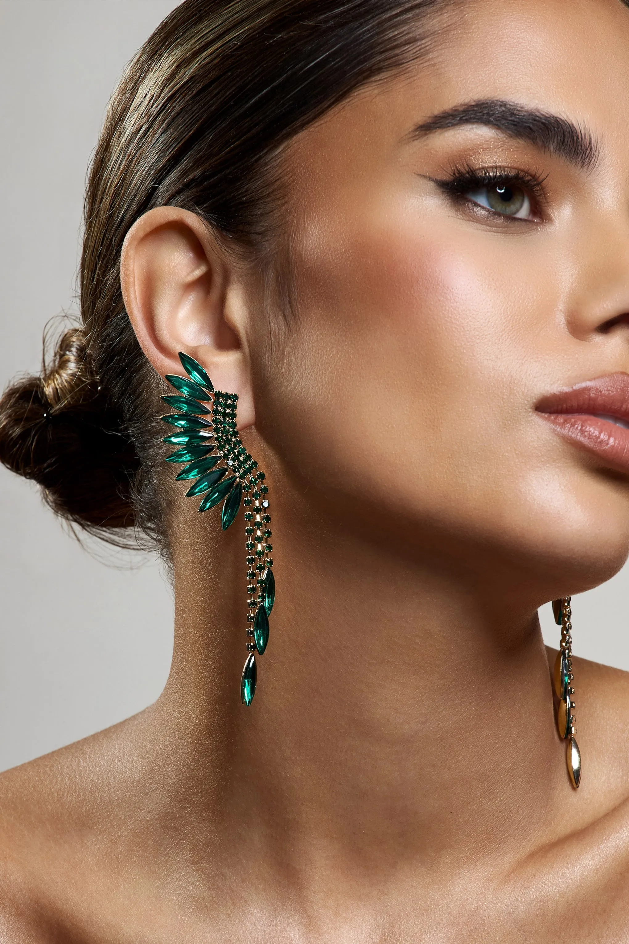 Mardi | Green & Gold Statement Dangle Earrings