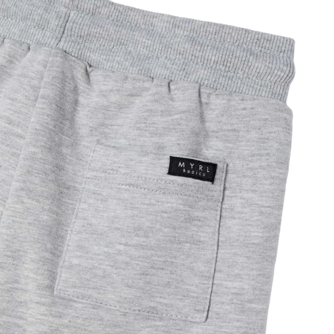 Mayoral Mini Basic Cuffed Fleece Sweatpants _Cement 742-66