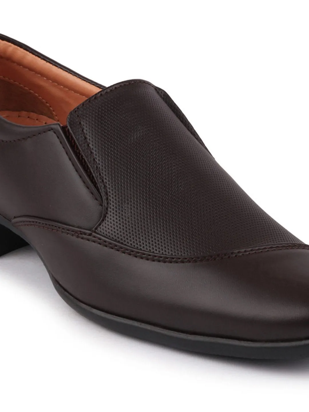 Men Brown Formal Slip-On Shoes