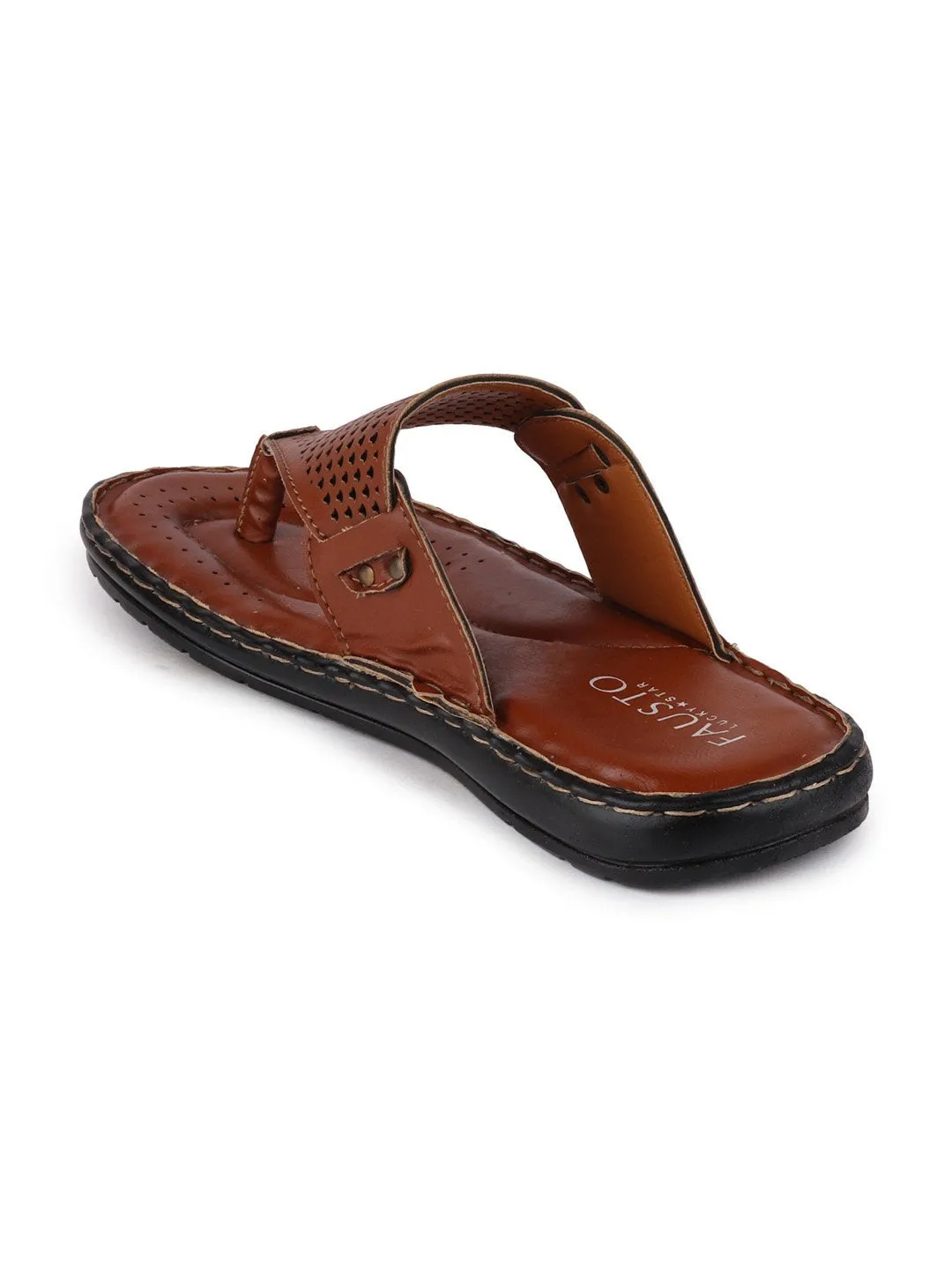 Men Tan Formal Slip-On Slippers