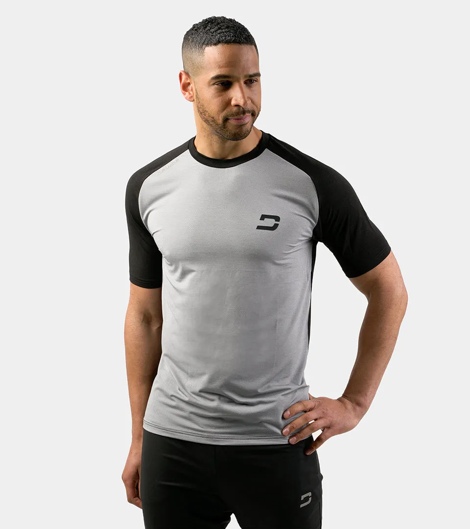 MEN'S HYBRID SPORTS T-SHIRT - GREY