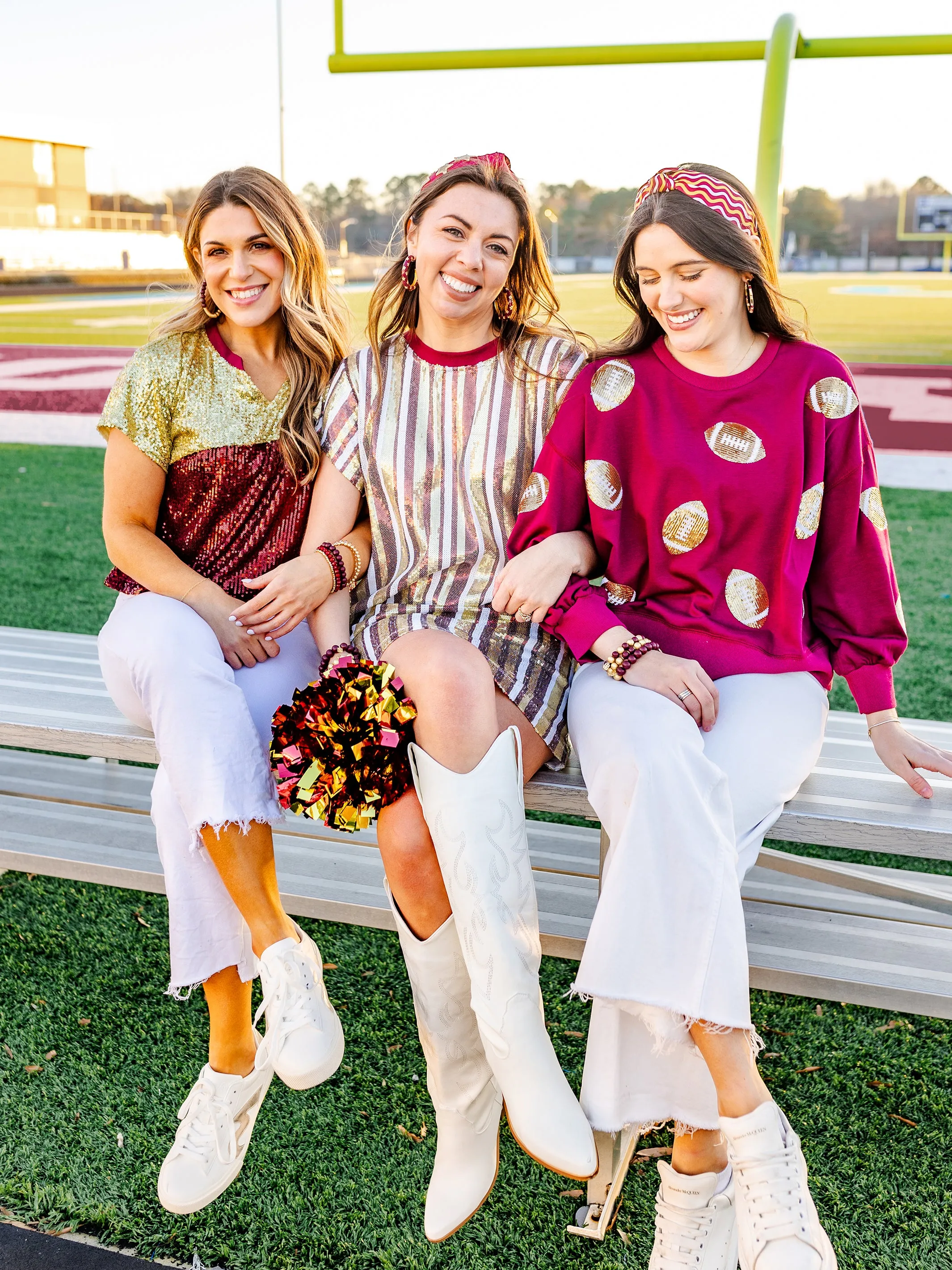 Millie Sweatshirt | Footballs Garnet   Gold