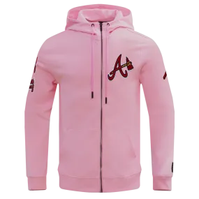 MLB ATLANTA BRAVES CLASSIC CHENILLE MEN'S FZ PO HOODIE (PINK)