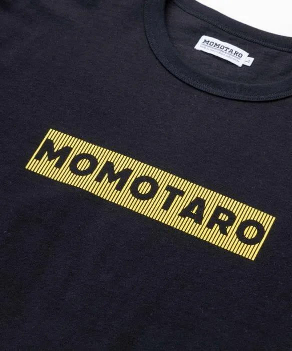 Momotaro Jeans - MTS0050M31 8.5OZ Box Logo T-Shirt in Black