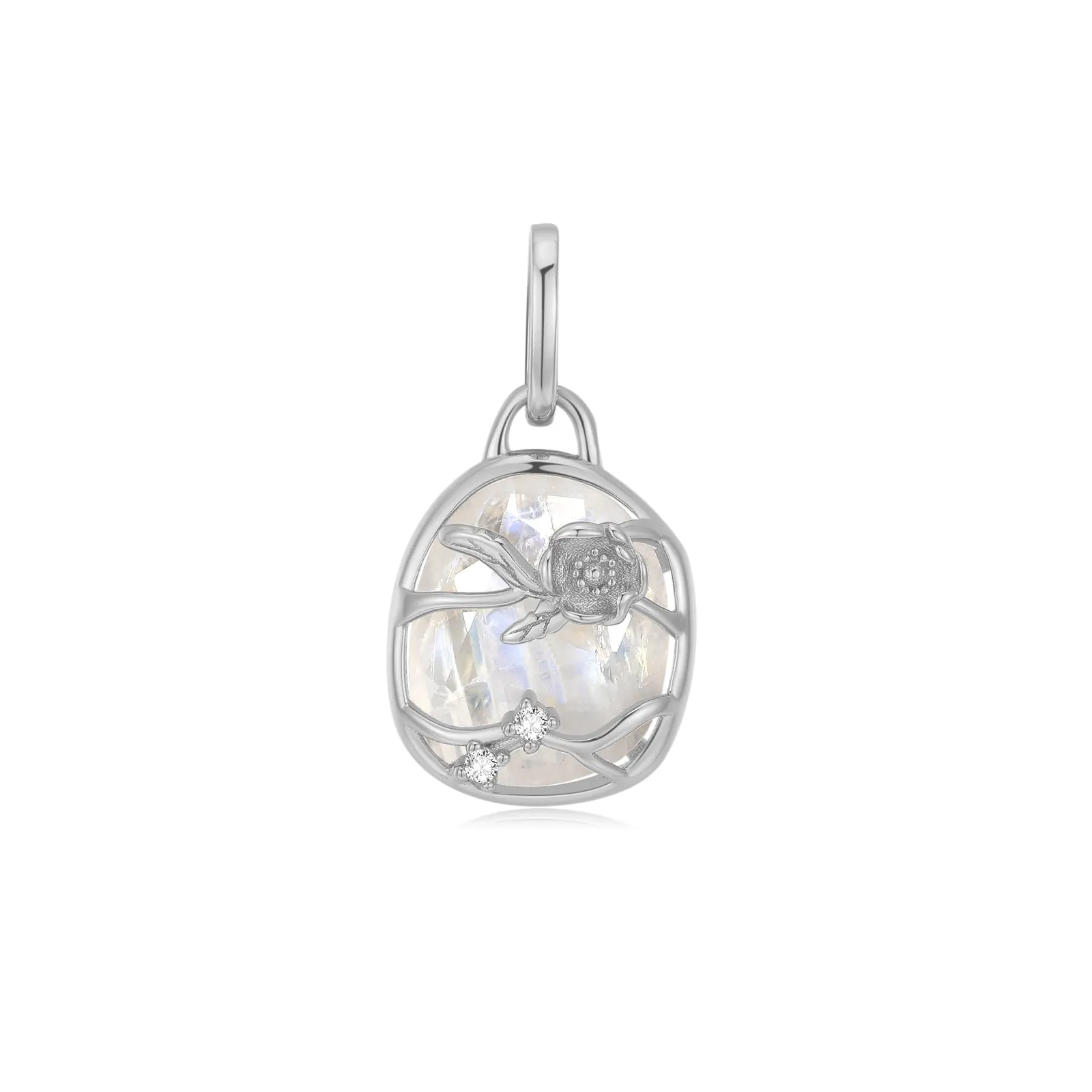 Moonstone Silver Pendant - Poppy