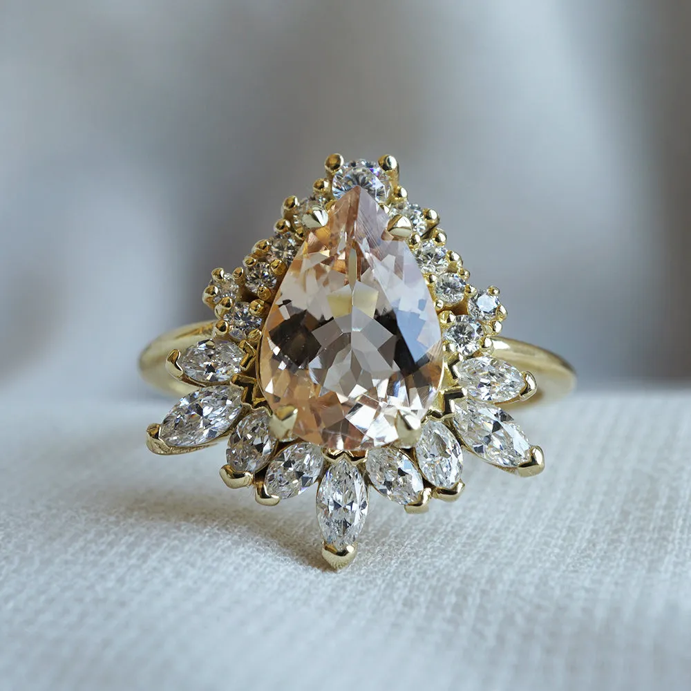 Morganite Opulence Diamond Ring in 14K and 18K Gold