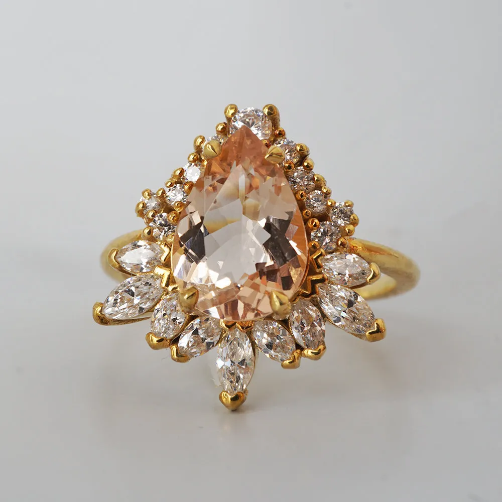 Morganite Opulence Diamond Ring in 14K and 18K Gold