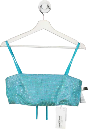 Nadine Merabi Blue Cleo Aqua Top UK S