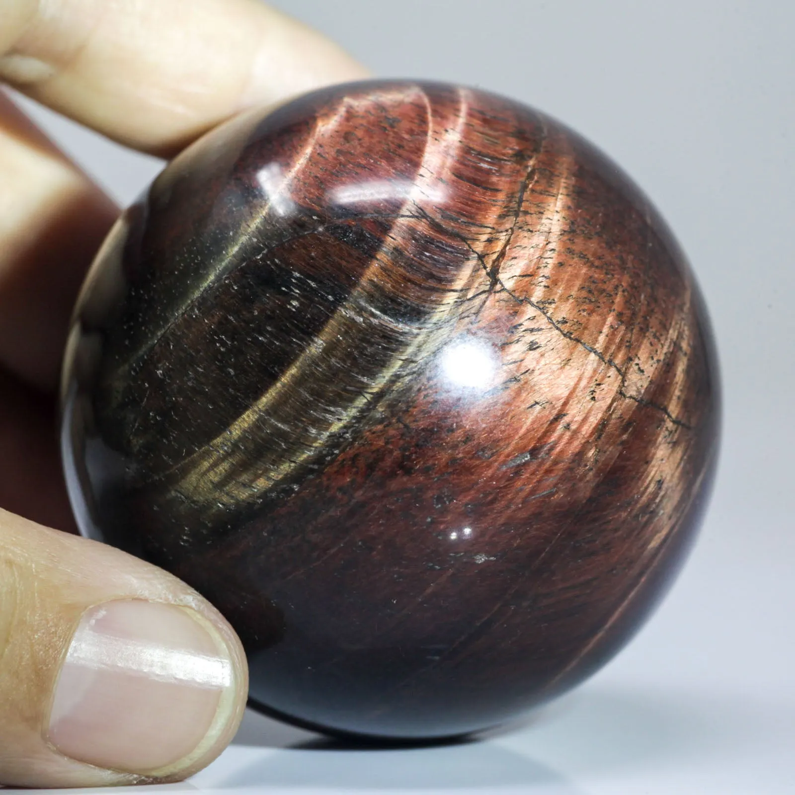 Natural Red Tiger Eye Crystal Ball Sphere