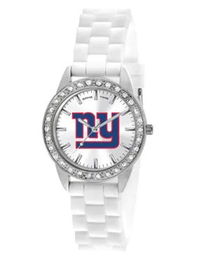 NFL Womens New York Giants Frost Watch - Crystal Bezel - Silicone Strap