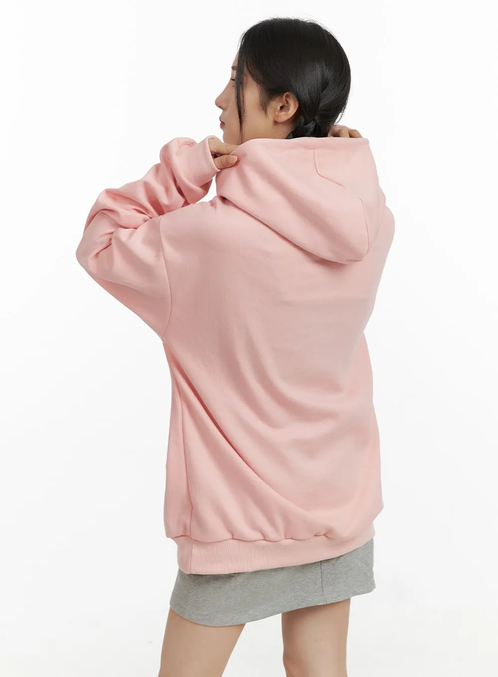 Oversized Graphic Hooded Sweatshirt CF415