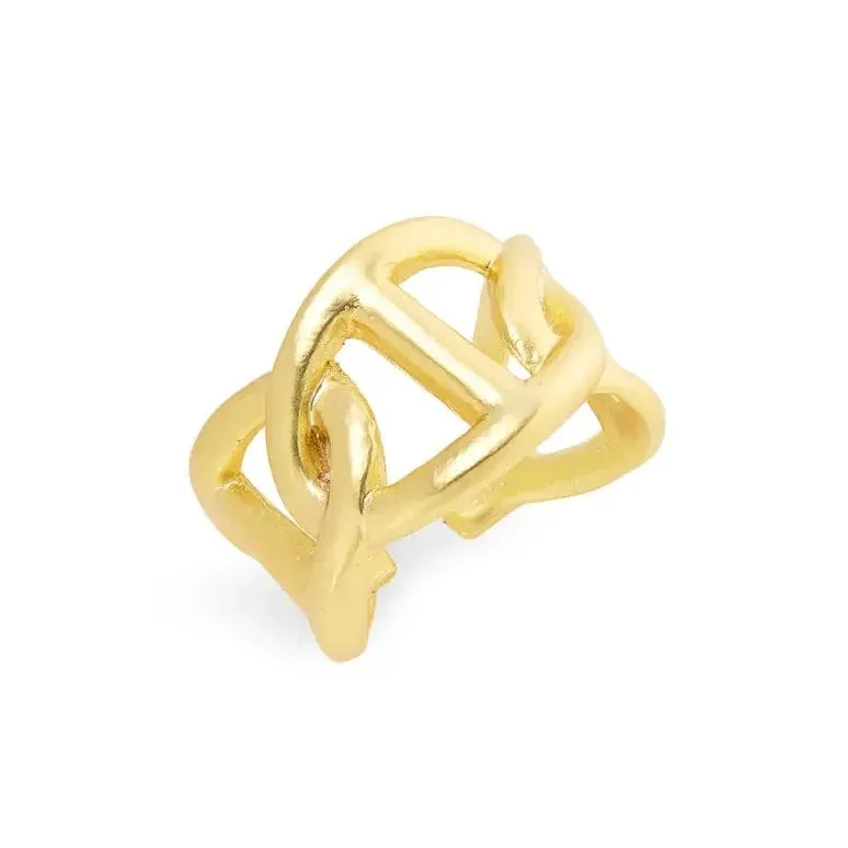 Oversized link stiff band Ring