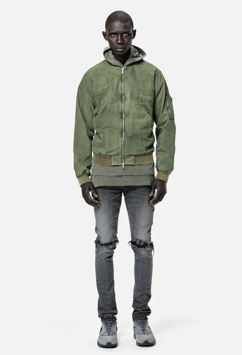 Paneled Flight Jacket / Olive