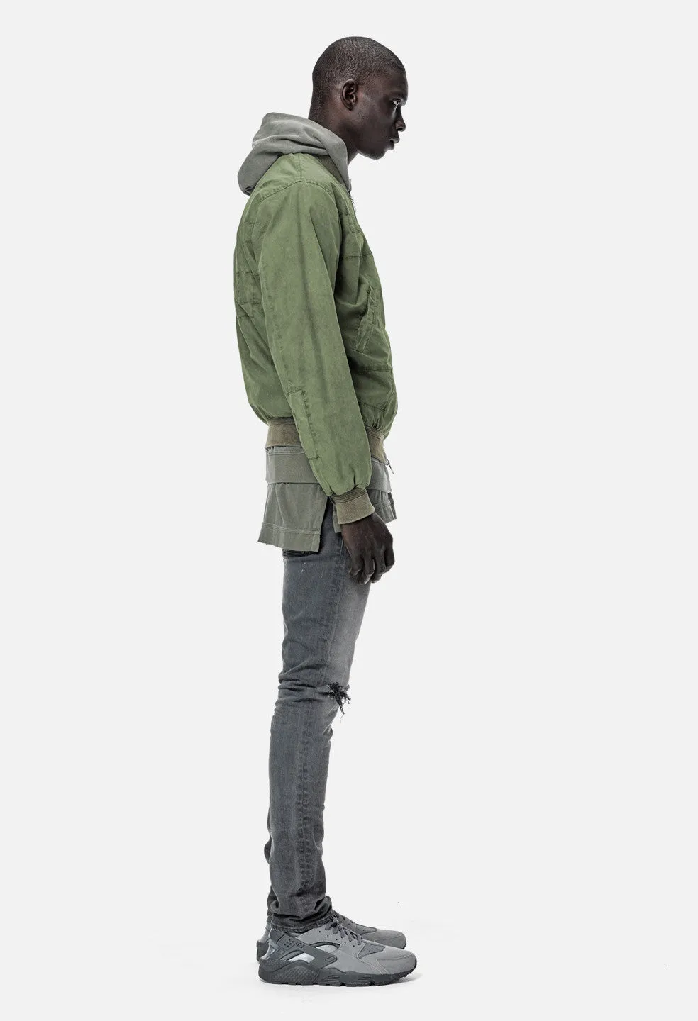 Paneled Flight Jacket / Olive