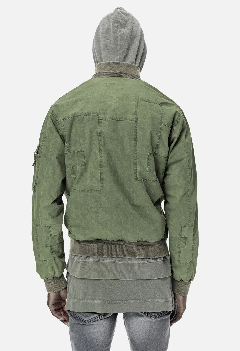 Paneled Flight Jacket / Olive