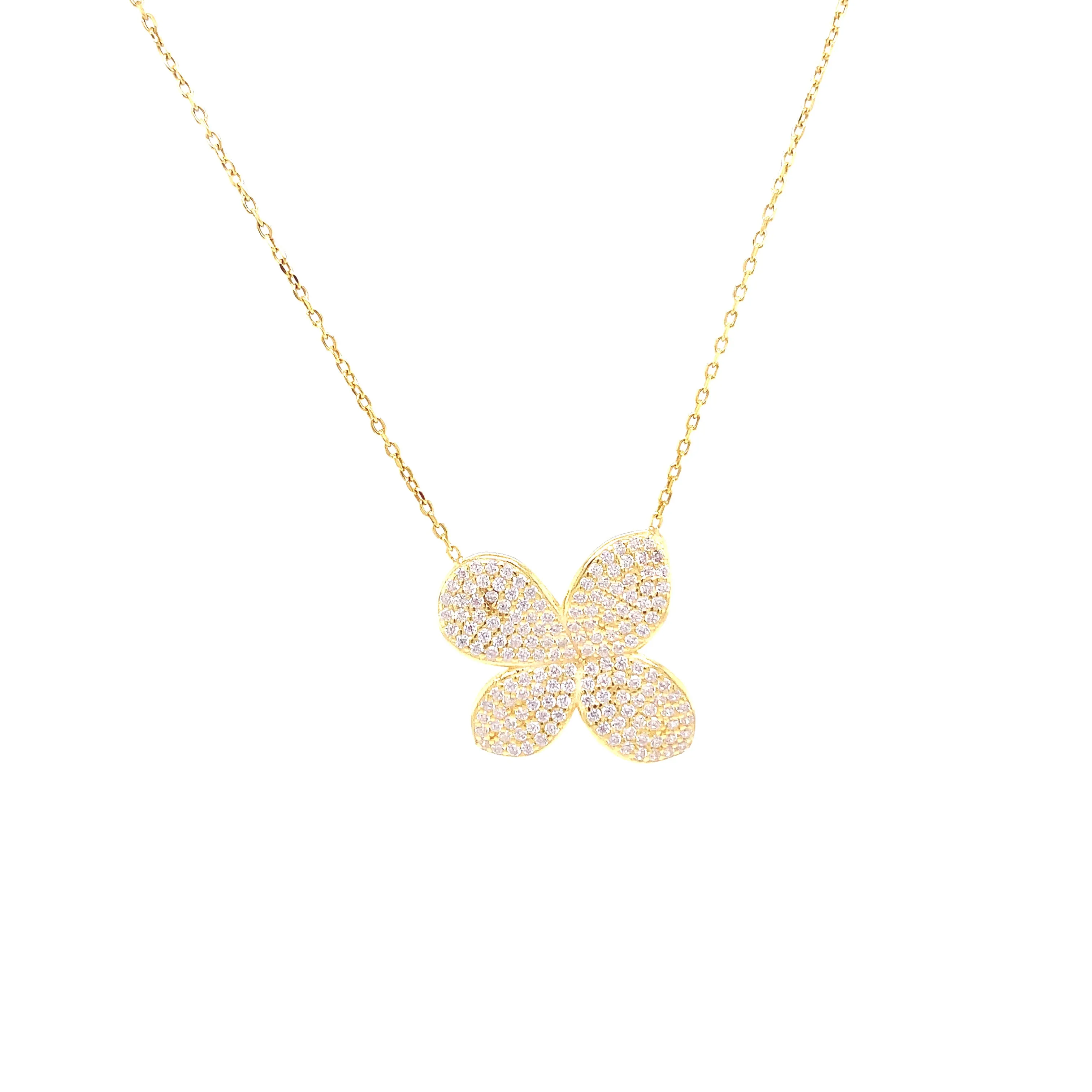 Pave Flower Necklace