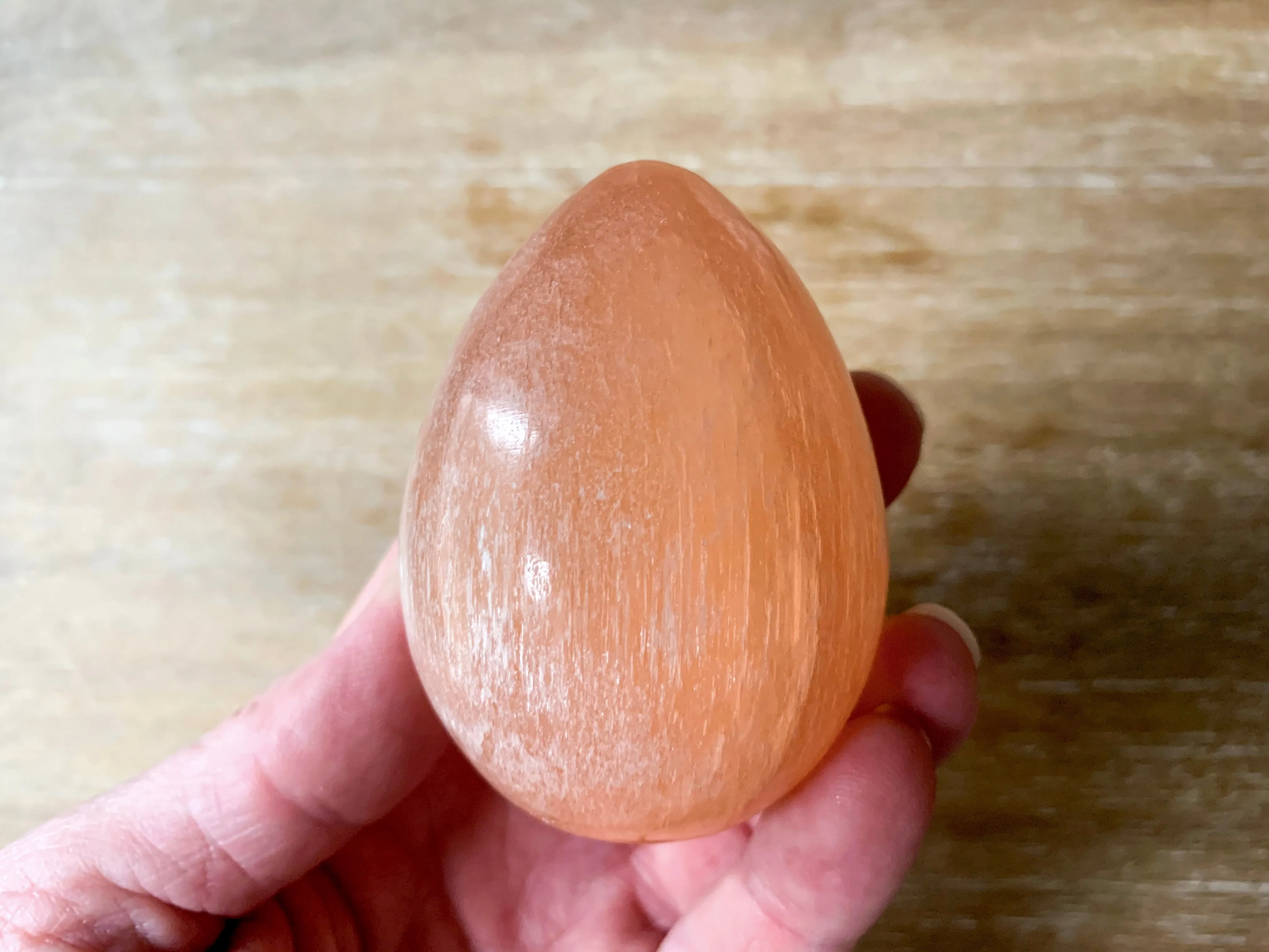 Peach Selenite Egg