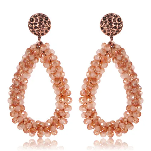 Pearl Beads Hoop Drop Dangle Earrings - 2 Styles