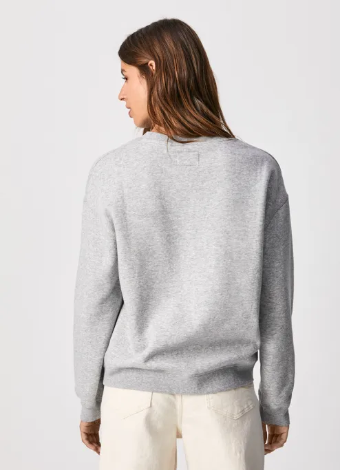 PepeJeans Sweatshirt with Portia Front Embroidery PL581133 grey