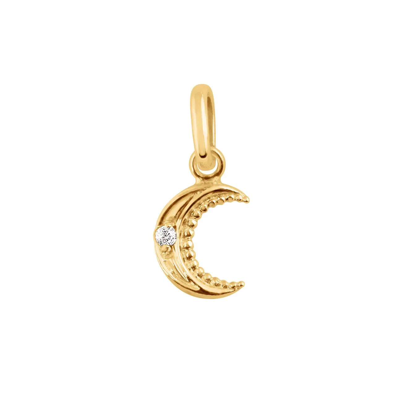 Petite Moon diamond pendant, Yellow Gold