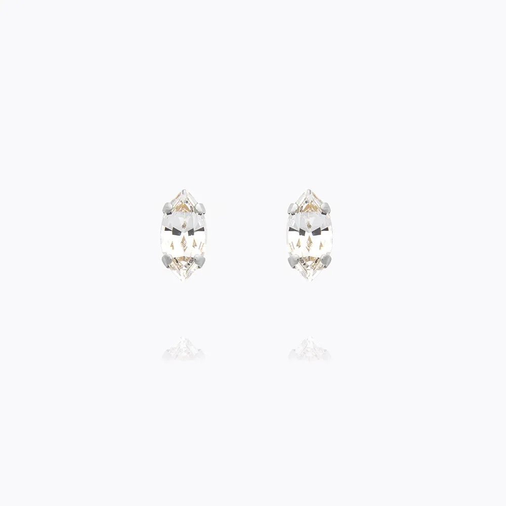 Petite Navette Earrings / Crystal