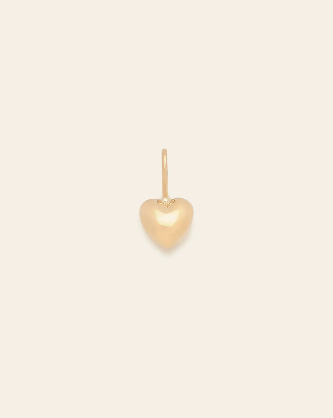 Puffed Heart Charm - 14k Solid Gold