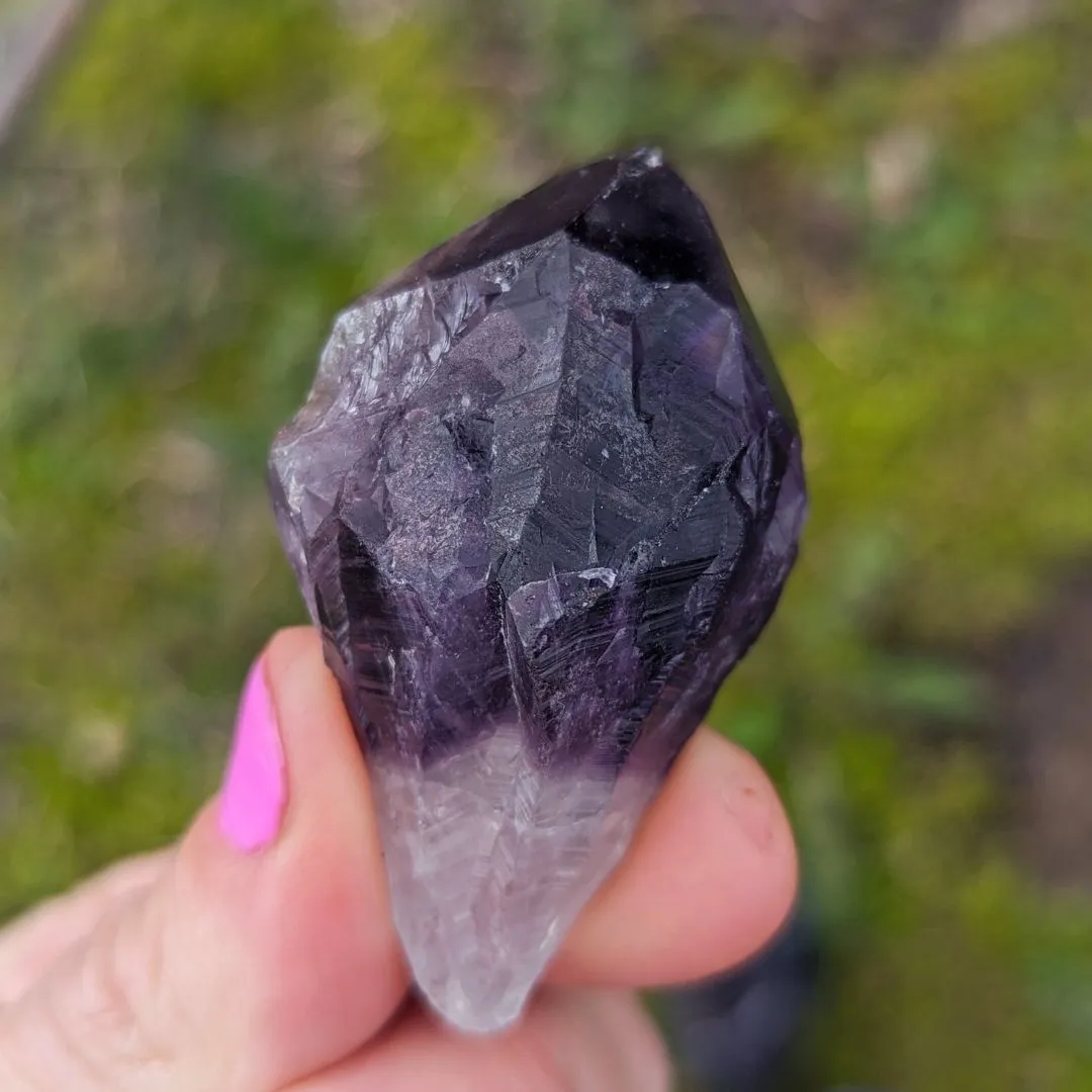 RARE FIND Deep Smoky Black Elestial Amethyst Root Crystals from Uruguay ~ Dragon Tooth Amethyst Points