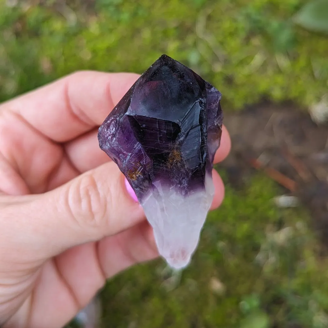 RARE FIND Deep Smoky Black Elestial Amethyst Root Crystals from Uruguay ~ Dragon Tooth Amethyst Points