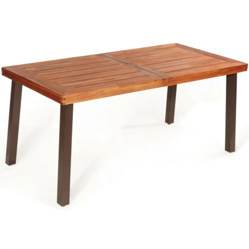 Rectangular Acacia Wood Rustic Dining Furniture Table