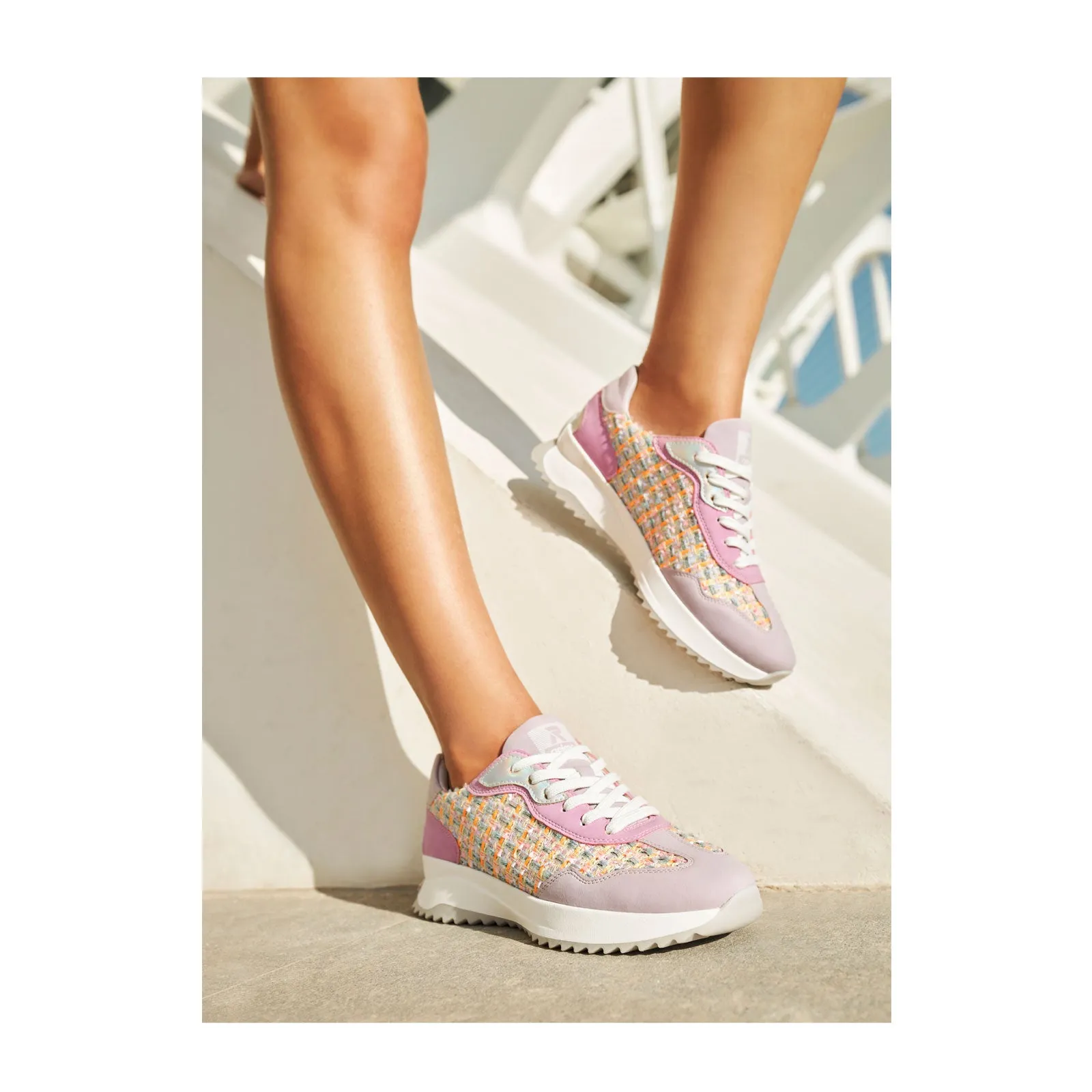 Rieker R-Evolution W1300-90 Dhara Sneaker (Women) - Mauve/Pastel Orange