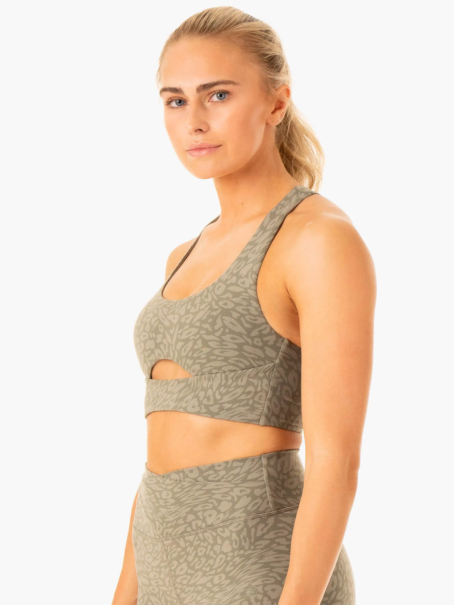 Rotation Sports Bra - Khaki Leopard