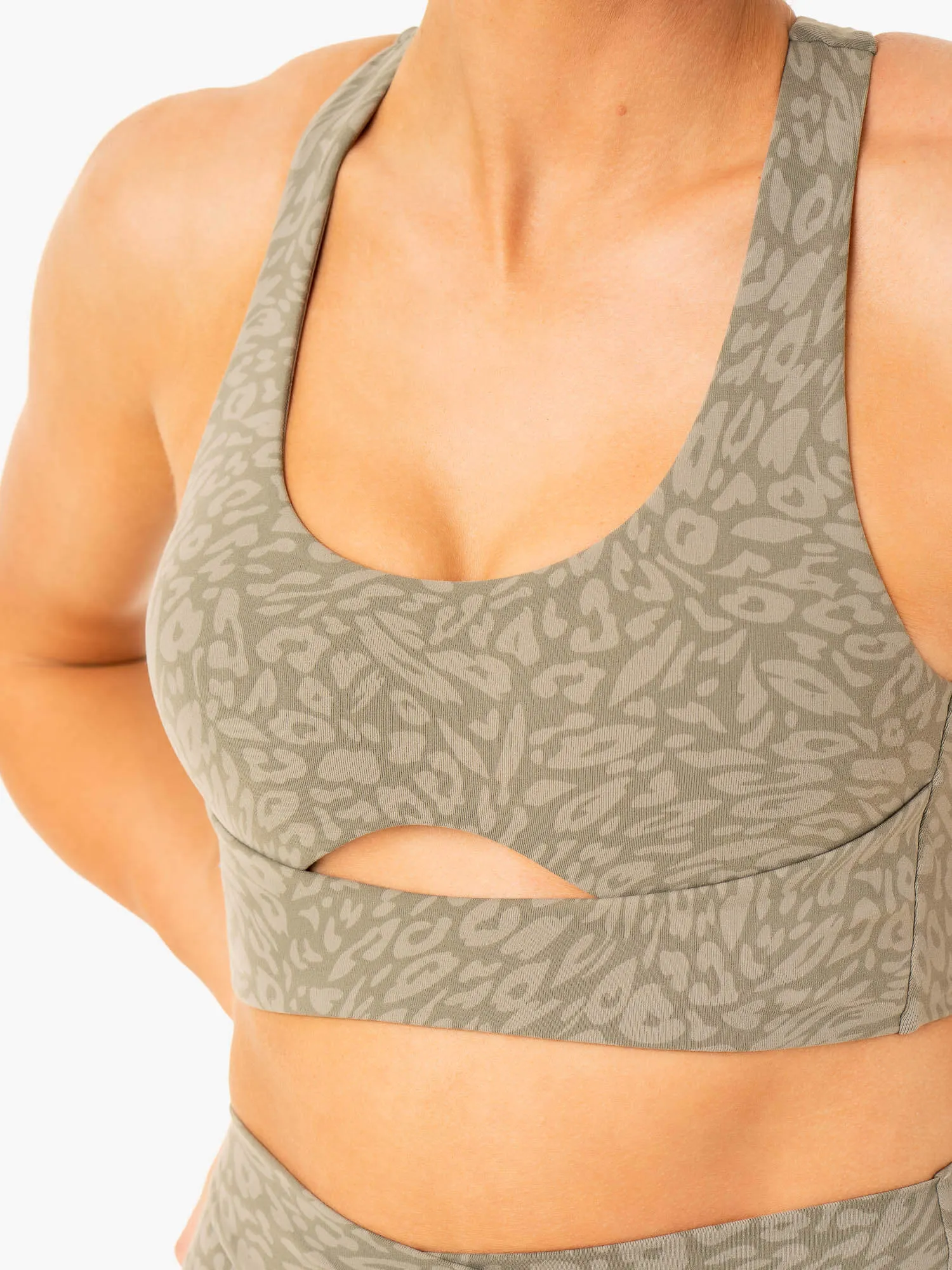 Rotation Sports Bra - Khaki Leopard