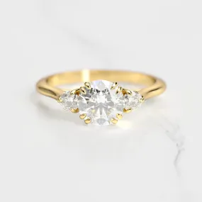 Round Diamond Ring With Accent Stones