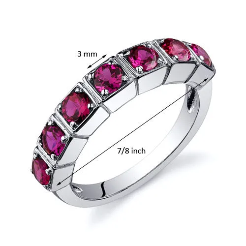 Ruby Round Cut Sterling Silver Ring Size 5