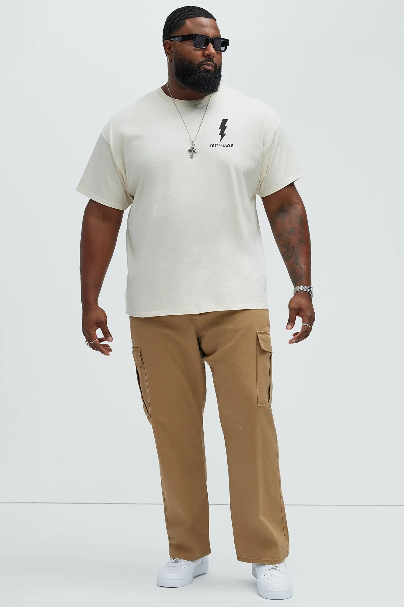 Ruthless Striker Oversized Short Sleeve Tee - Natural/Combo