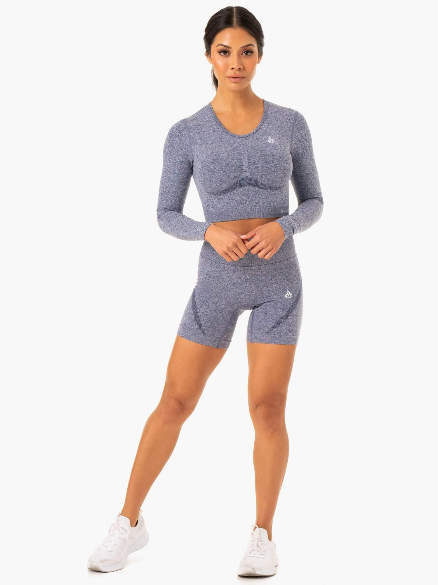 Sculpt Seamless Long Sleeve Top - Navy Marl