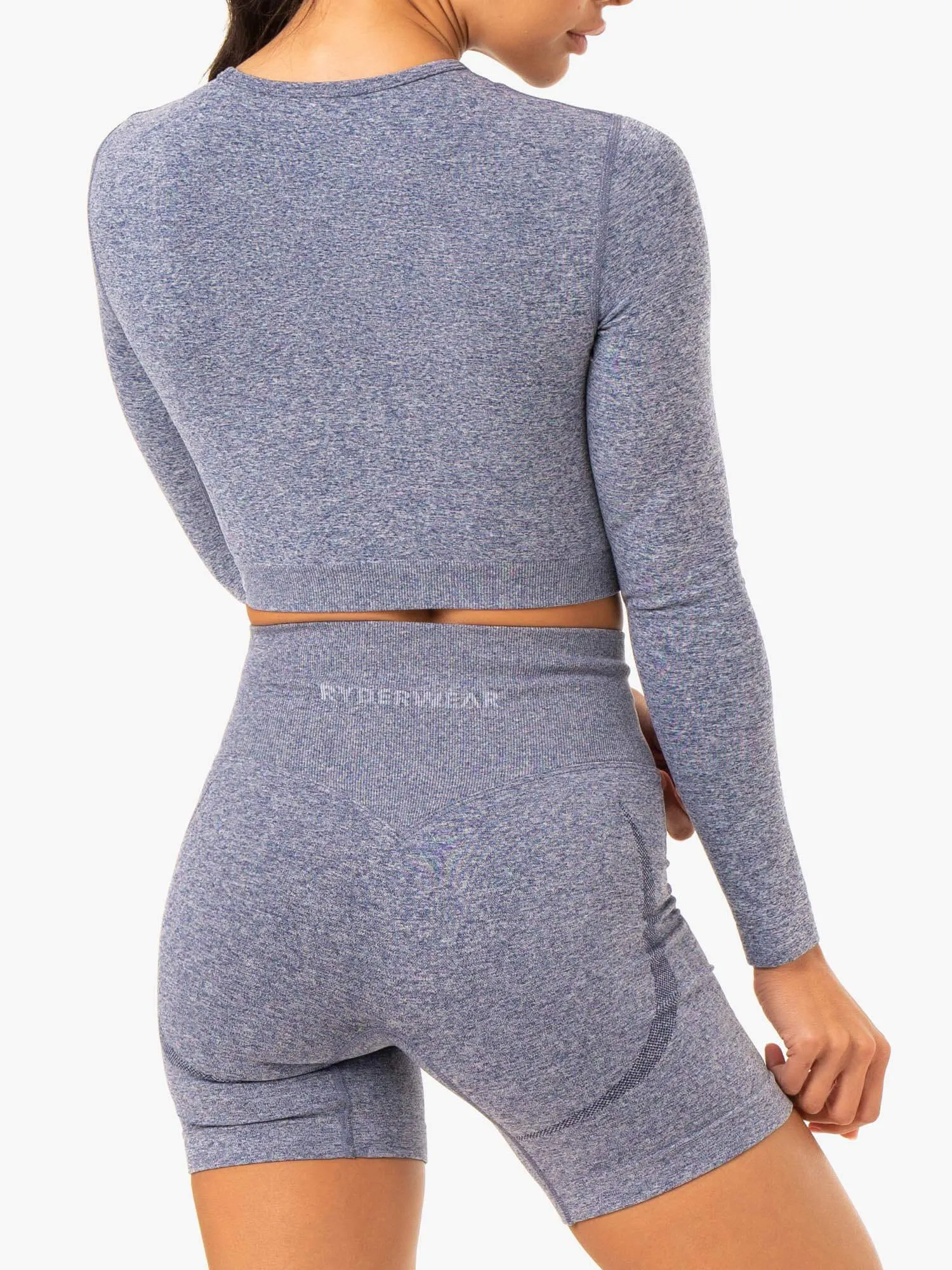 Sculpt Seamless Long Sleeve Top - Navy Marl