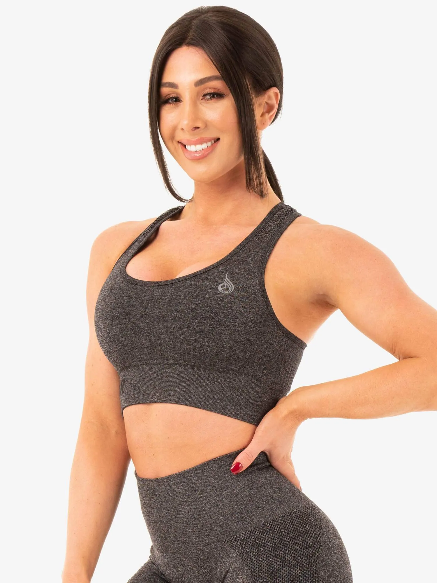 Seamless Staples Sports Bra - Charcoal Marl