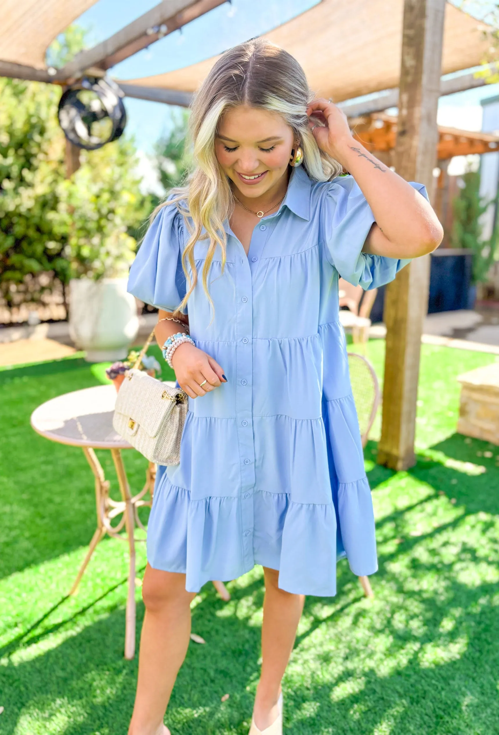 Serena Dress in Chambray