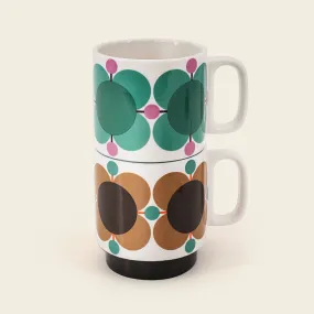 Set 2 Mugs - Atomic Flower Jewel/Latte