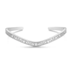 Silver Floral Bangle