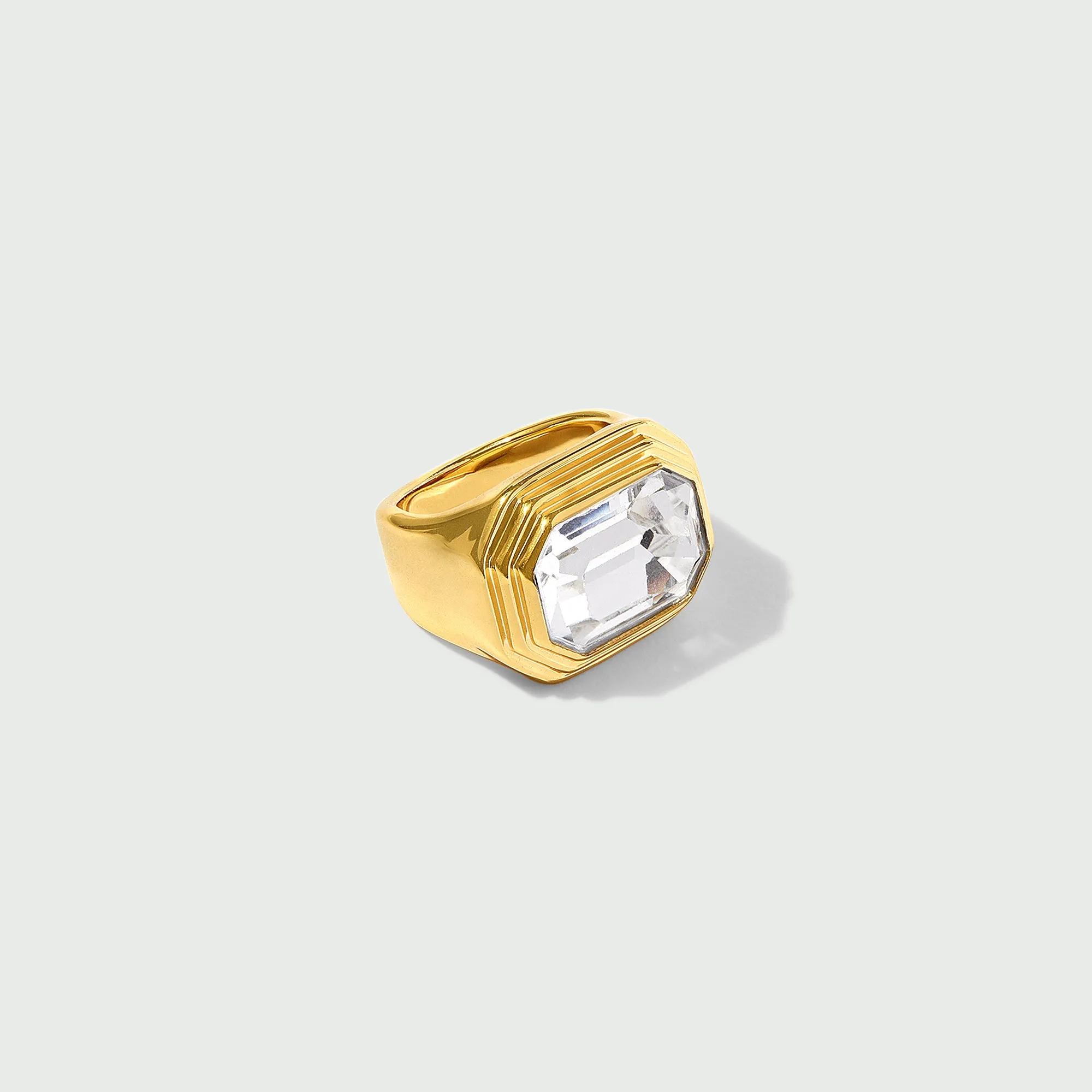 Statement Octagon Crystal Ring