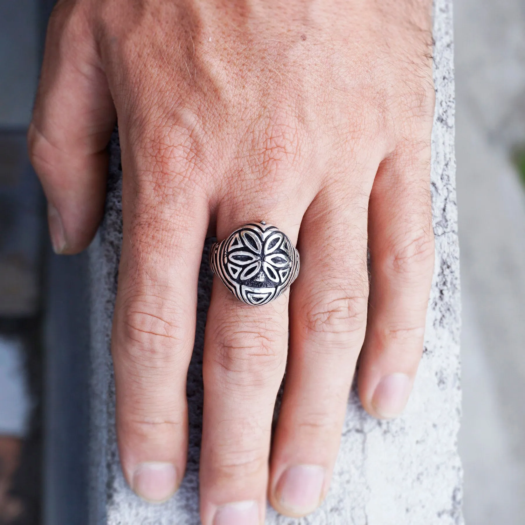 Statement ring FLOWER FACE