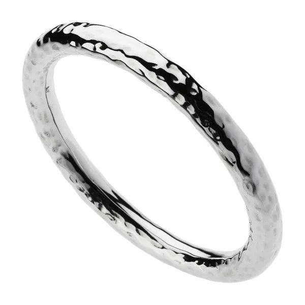 Sterling Silver beaten tube bangle