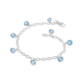 Swiss Blue Topaz Dewdrops Bracelet