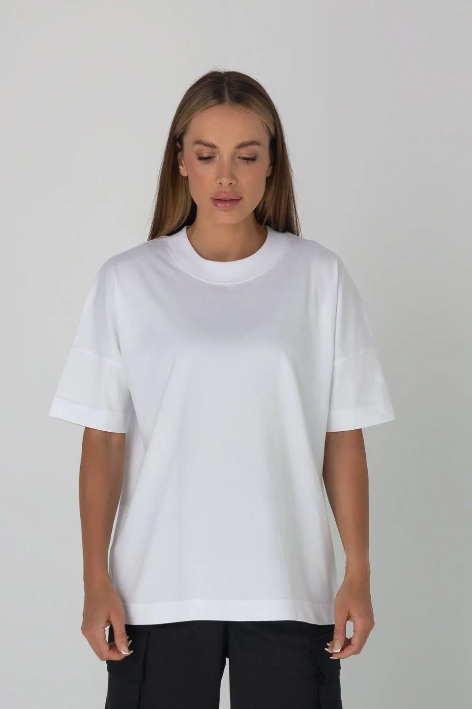 T-shirt damski oversize unisex - biay