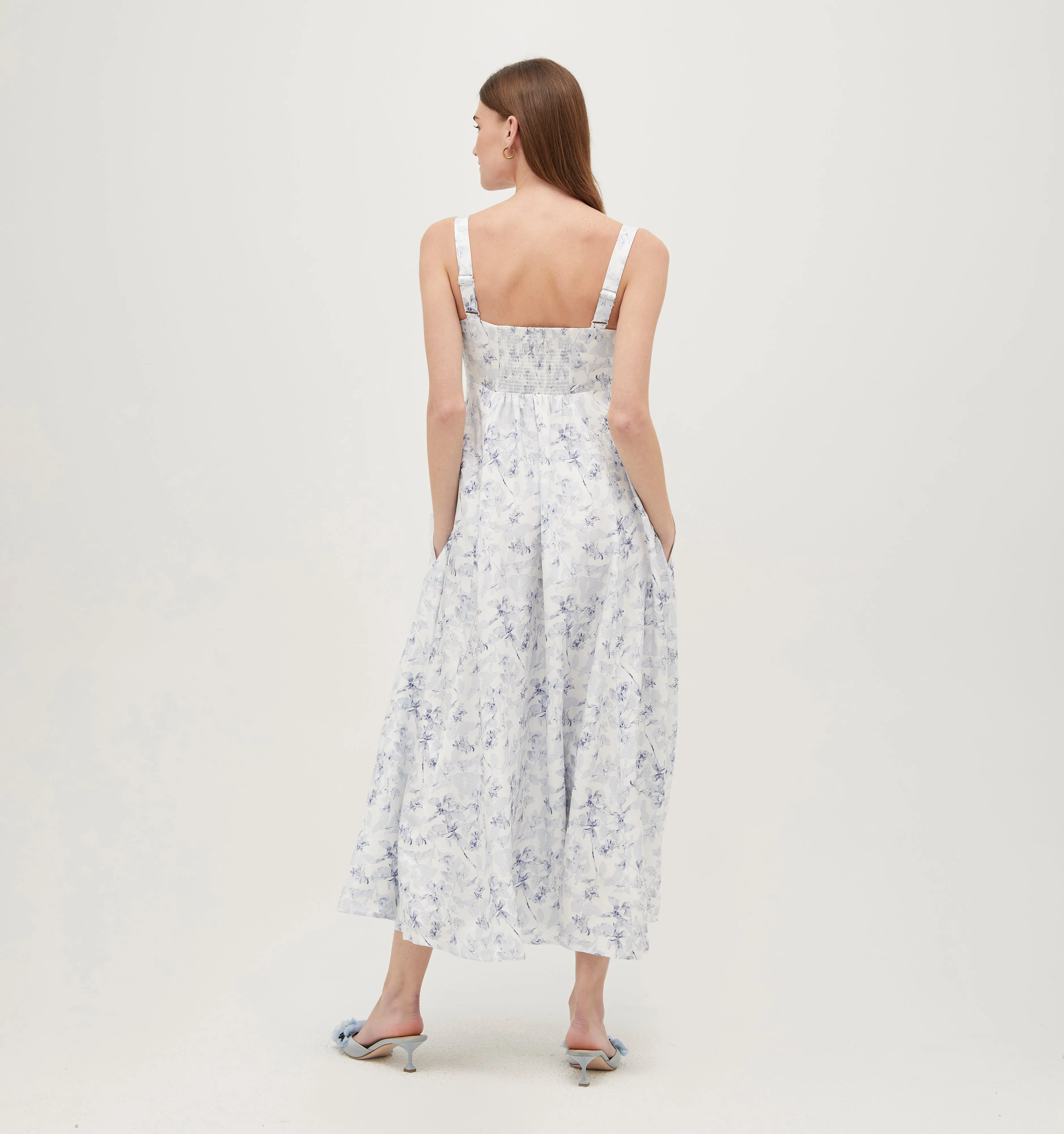 The Rowena Dress - Pressed Flowers Satin Faille