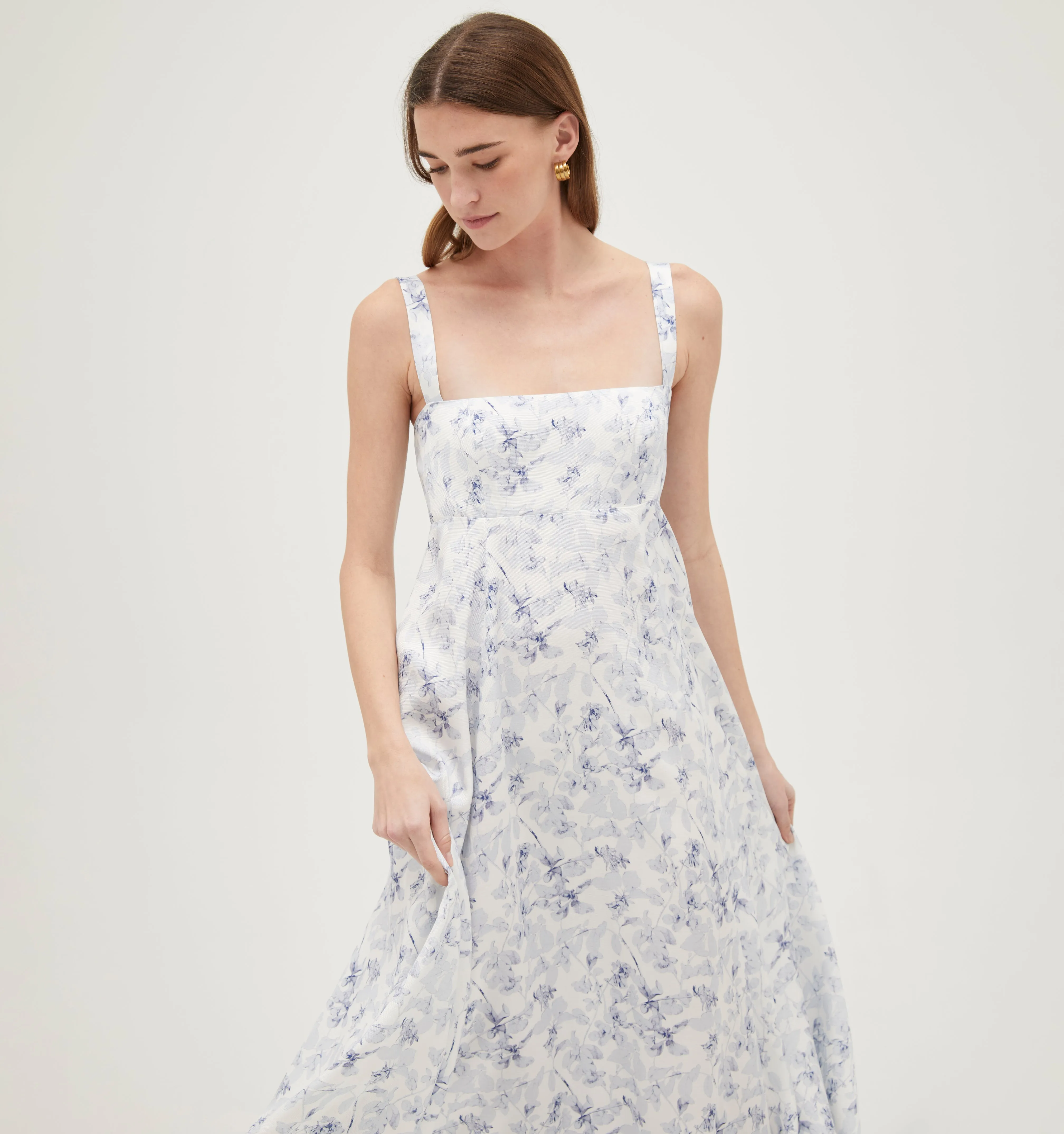 The Rowena Dress - Pressed Flowers Satin Faille