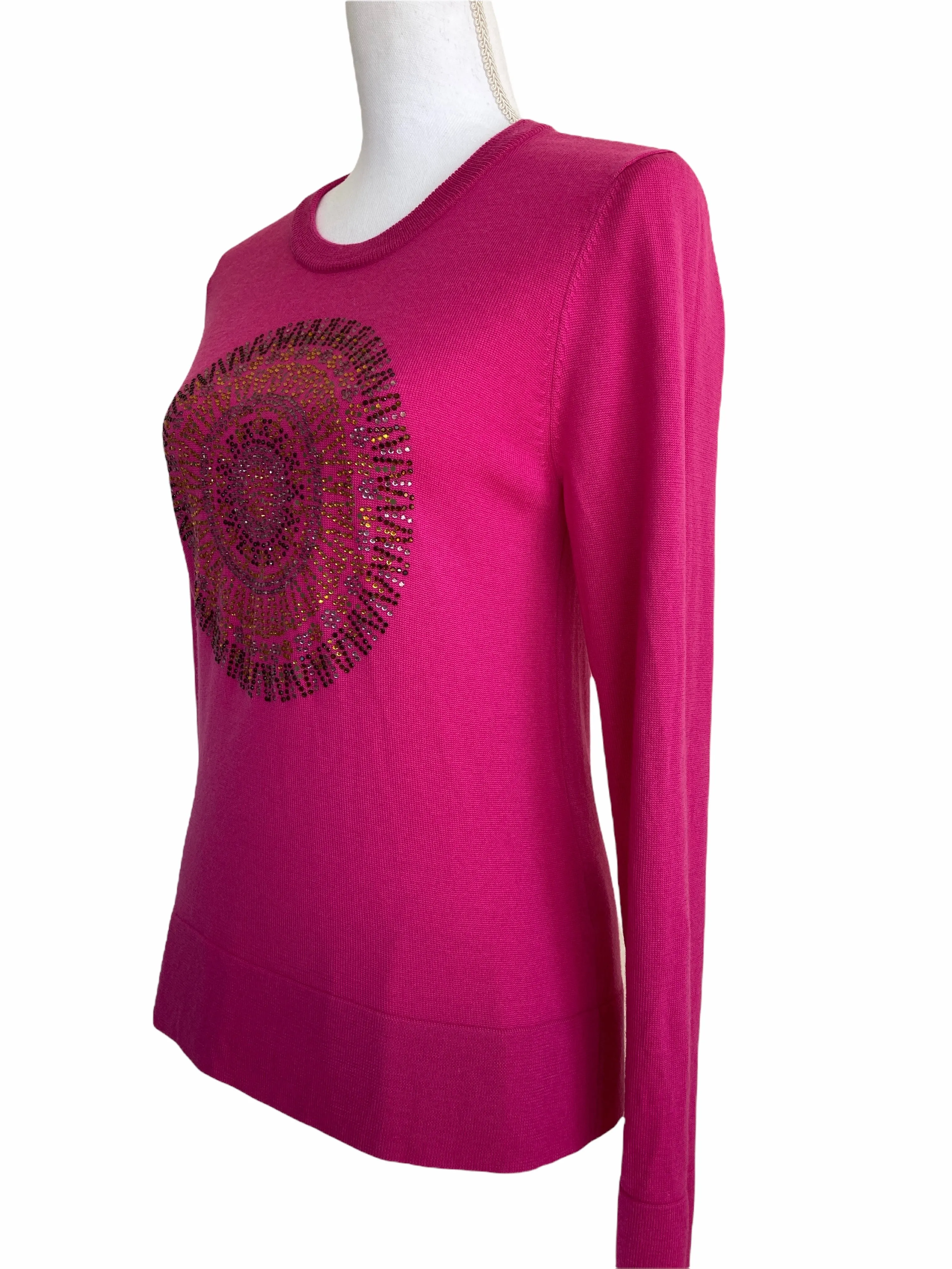 Tory Burch Pink Sequin Sweater, M