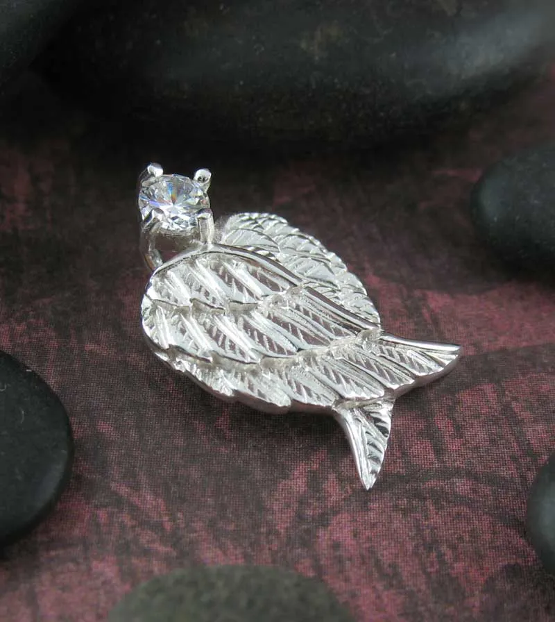 Tranquil Folded Angel Wings Pendant